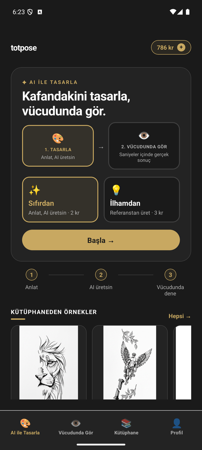 totpose kredi paketleri ekranı